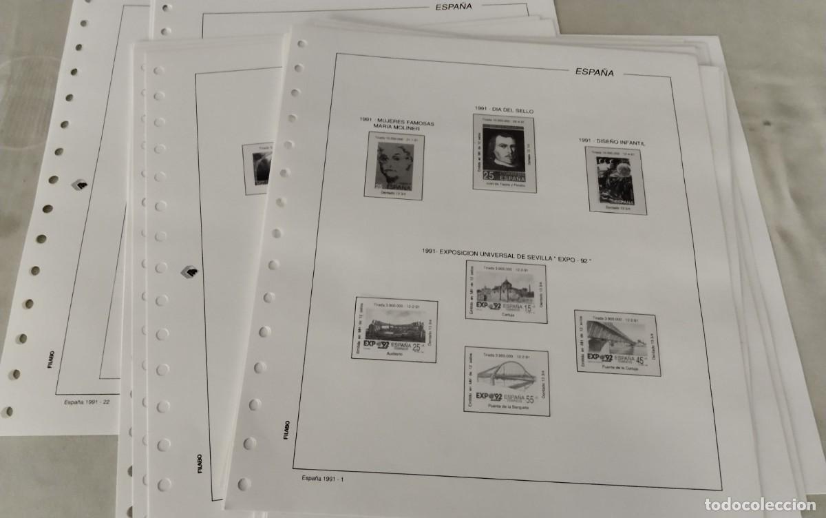 Sellos: ESPA&Ntilde;A HOJAS SELLOS FILABO A&Ntilde;O 1991 COMPLETO , FILOSTUCHES TRANSPARENTES