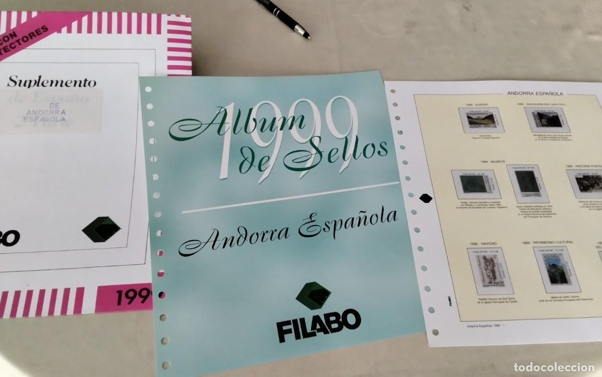 Sellos: ANDORRA ESPA&Ntilde;OLA HOJAS SELLOS FILABO A&Ntilde;O 1999 COMPLETO , FILOSTUCHES TRANSPARENTES