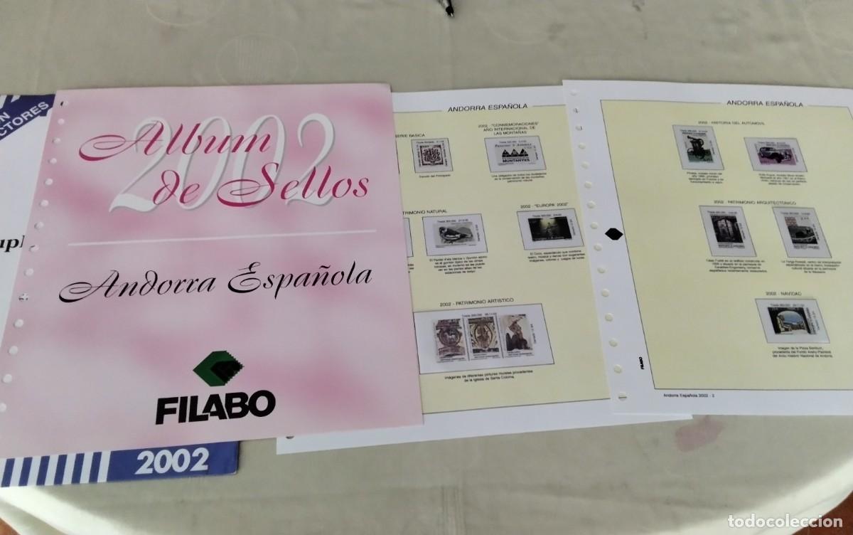 Sellos: ANDORRA ESPA&Ntilde;OLA HOJAS SELLOS FILABO A&Ntilde;O 2002 COMPLETO , FILOSTUCHES TRANSPARENTES