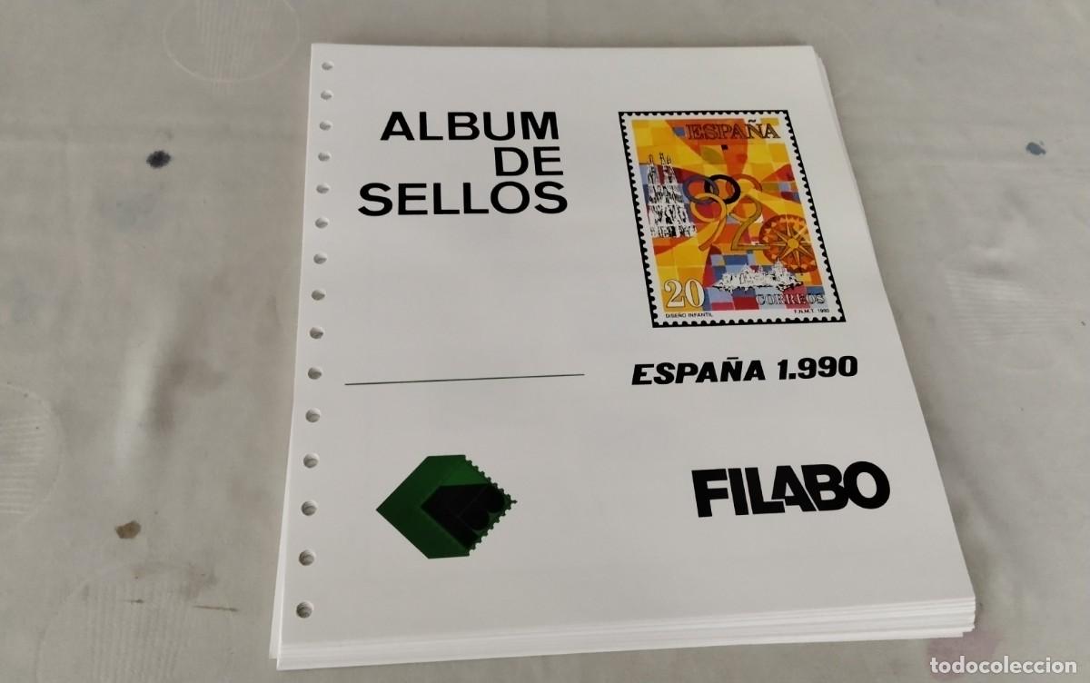 Sellos: ESPA&Ntilde;A , HOJAS SELLOS FILABO A&Ntilde;O 1990 , COMPLETO FILOSTUCHES TRANSPARENTES