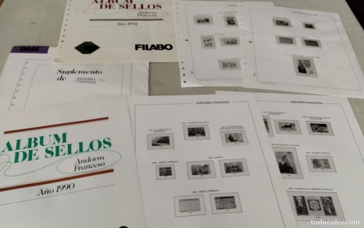 Sellos: ANDORRA FRANCESA , HOJAS SELLOS FILABO A&Ntilde;OS 1990-91 , COMPLETOS FILOSTUCHES TRANSPARENTES