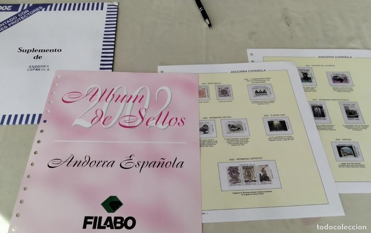 Sellos: ANDORRA ESPA&Ntilde;OLA , HOJAS SELLOS FILABO A&Ntilde;O 2002 , COMPLETO FILOSTUCHES TRANSPARENTES