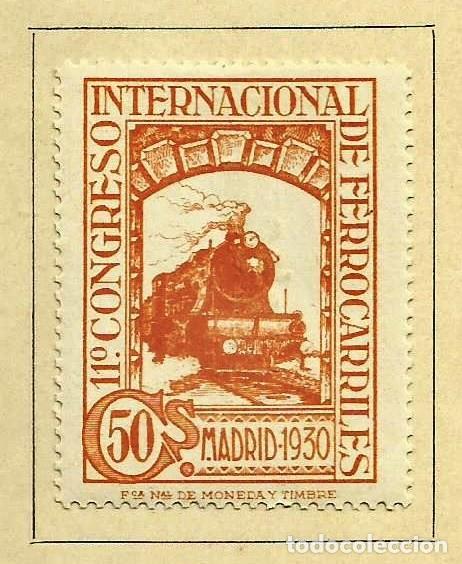 Sellos: ESPA&Ntilde;A 1930 - XI CONGRESO INTERNACIONAL DE FERROCARRILES - EDIFIL 478*
