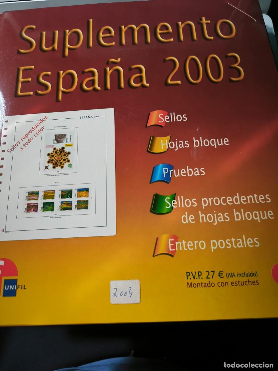 Sellos: SUPLEMENTO HOJAS ALBUM UNIFIL A&Ntilde;O 2003 15 ANILLAS FILOESTUCHES TRANSPARENTES