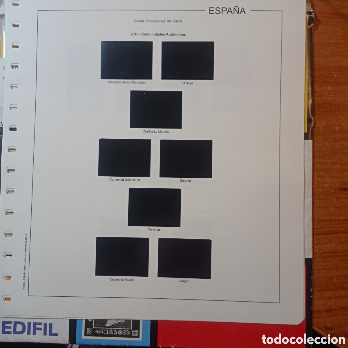 Sellos: Suplemento edifil 2010 sellos procedentes de hojas bloque montado negro segunda mano