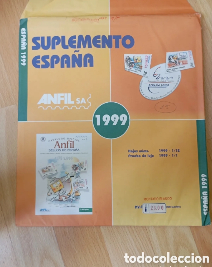 Stamps: ESPA&Ntilde;A - HOJAS DE &Aacute;LBUM ANFIL - SUPLEMENTO A&Ntilde;O 1999 - MONTADO EN TRANSPARENTE - NUEVO