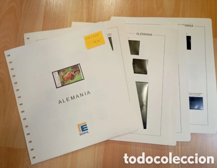 Sellos: ALEMANIA A&Ntilde;OS 2001 AL 2005 - HOJAS DE &Aacute;LBUM EDIFIL - SUPLEMENTOS MONTADOS EN NEGRO