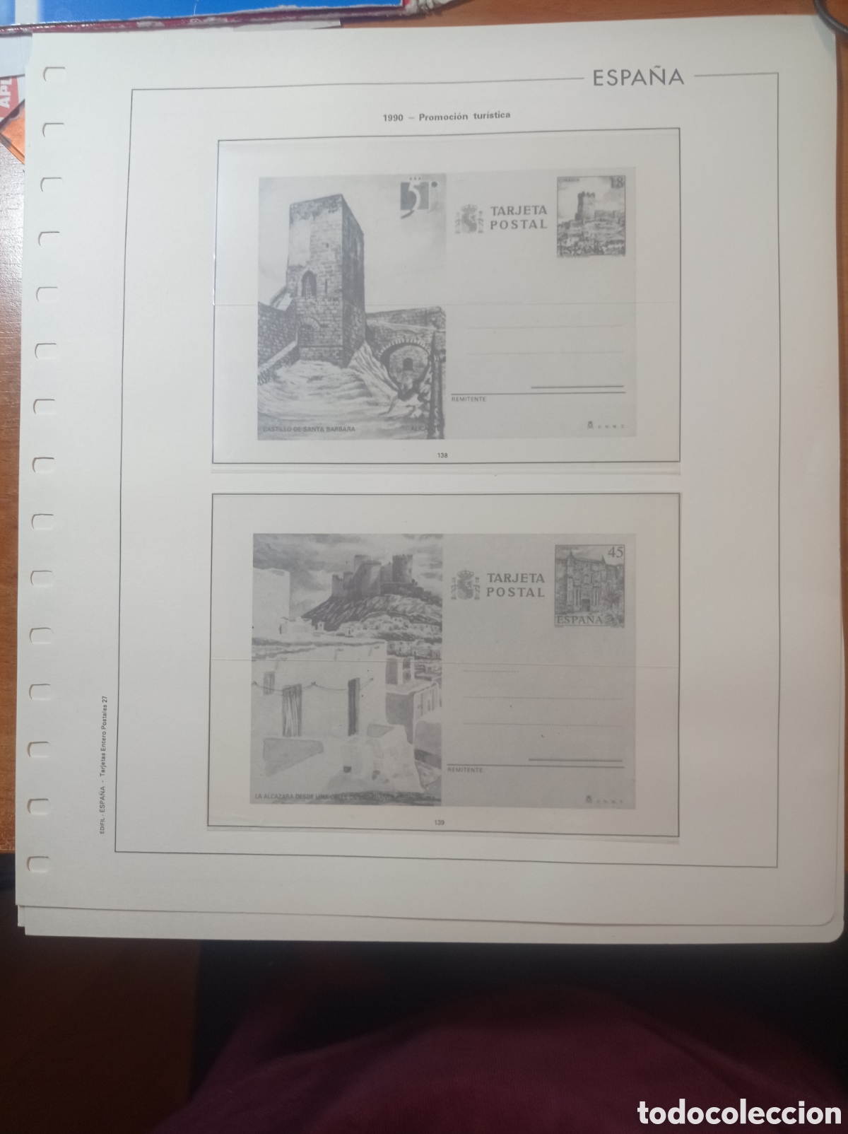 Sellos: Suplemento edifil 1990. Entero postal montado blanco segunda mano