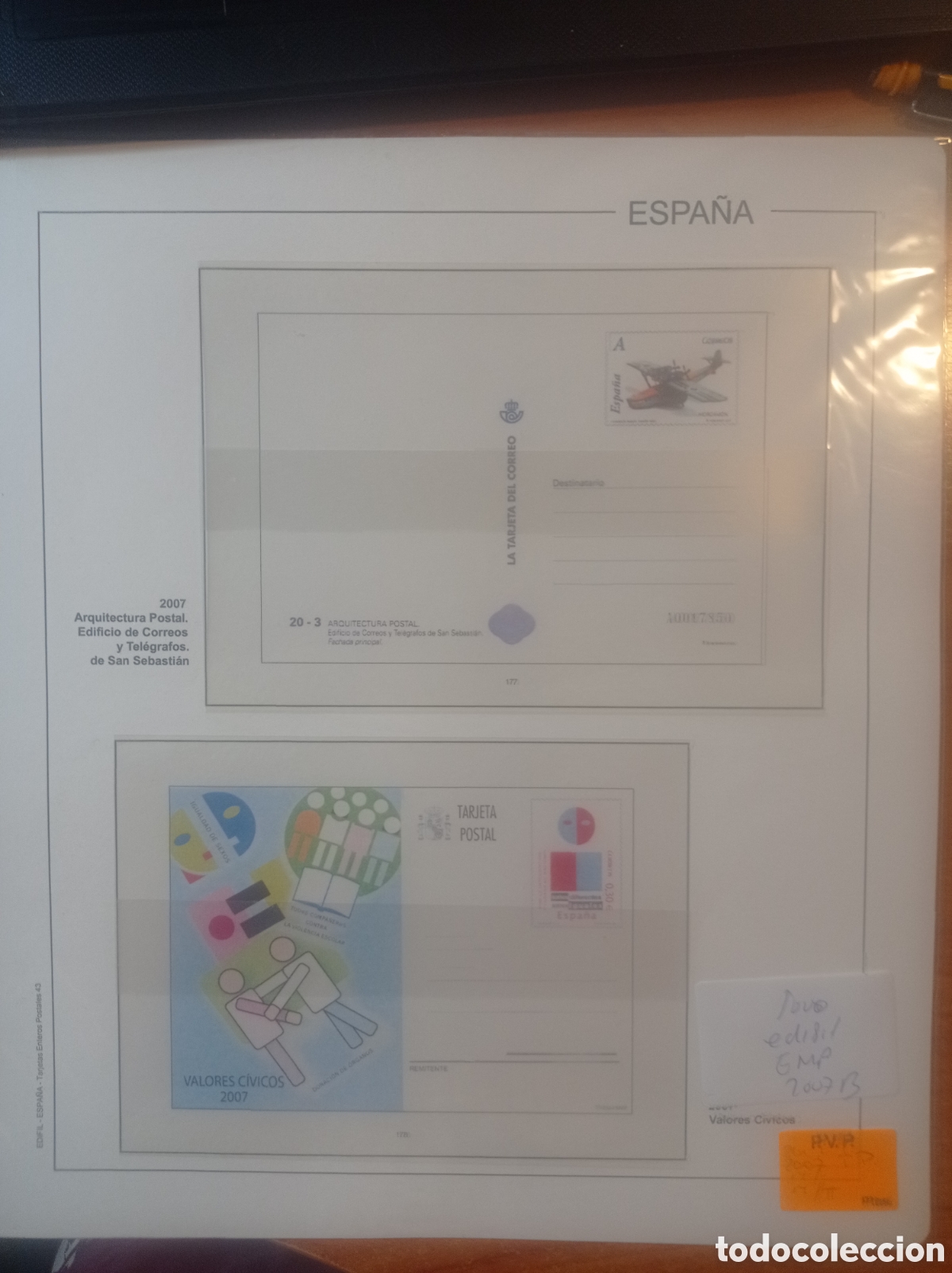 Sellos: Suplemento edifil entero postal 2007 montado blanco segunda mano