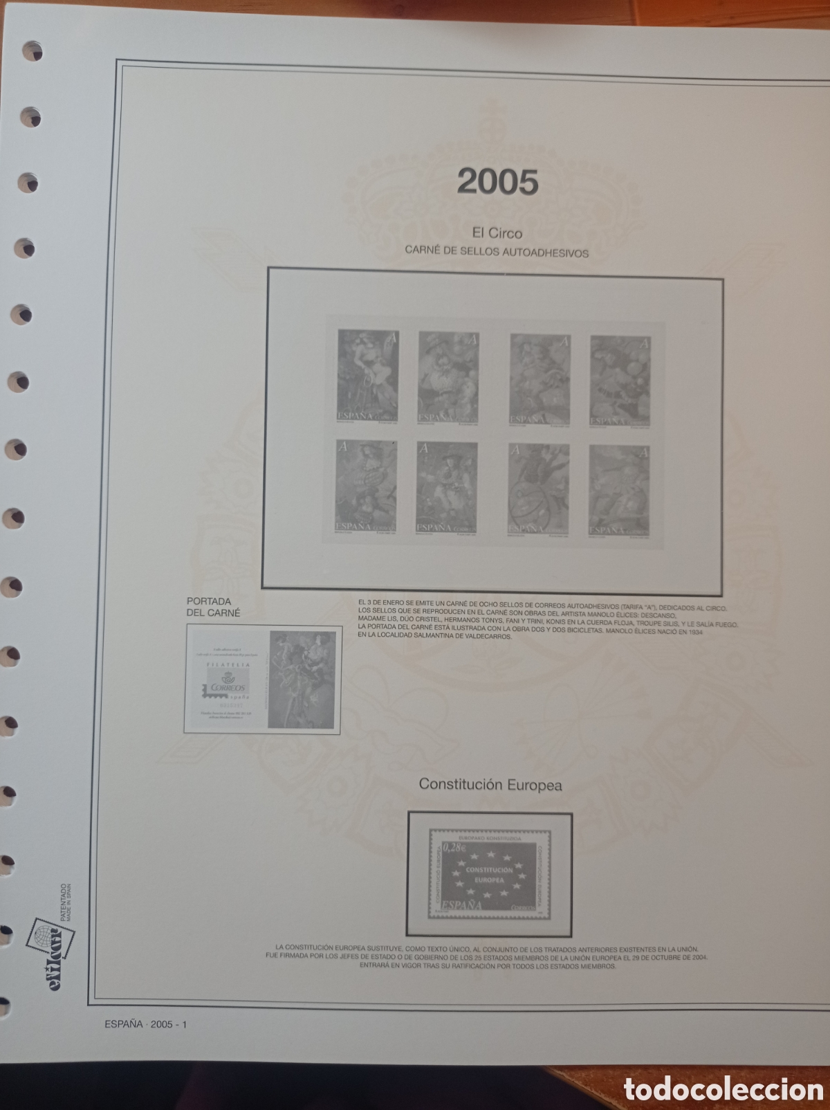 Sellos: Suplemento efilcar 2005 montado blanco segunda mano
