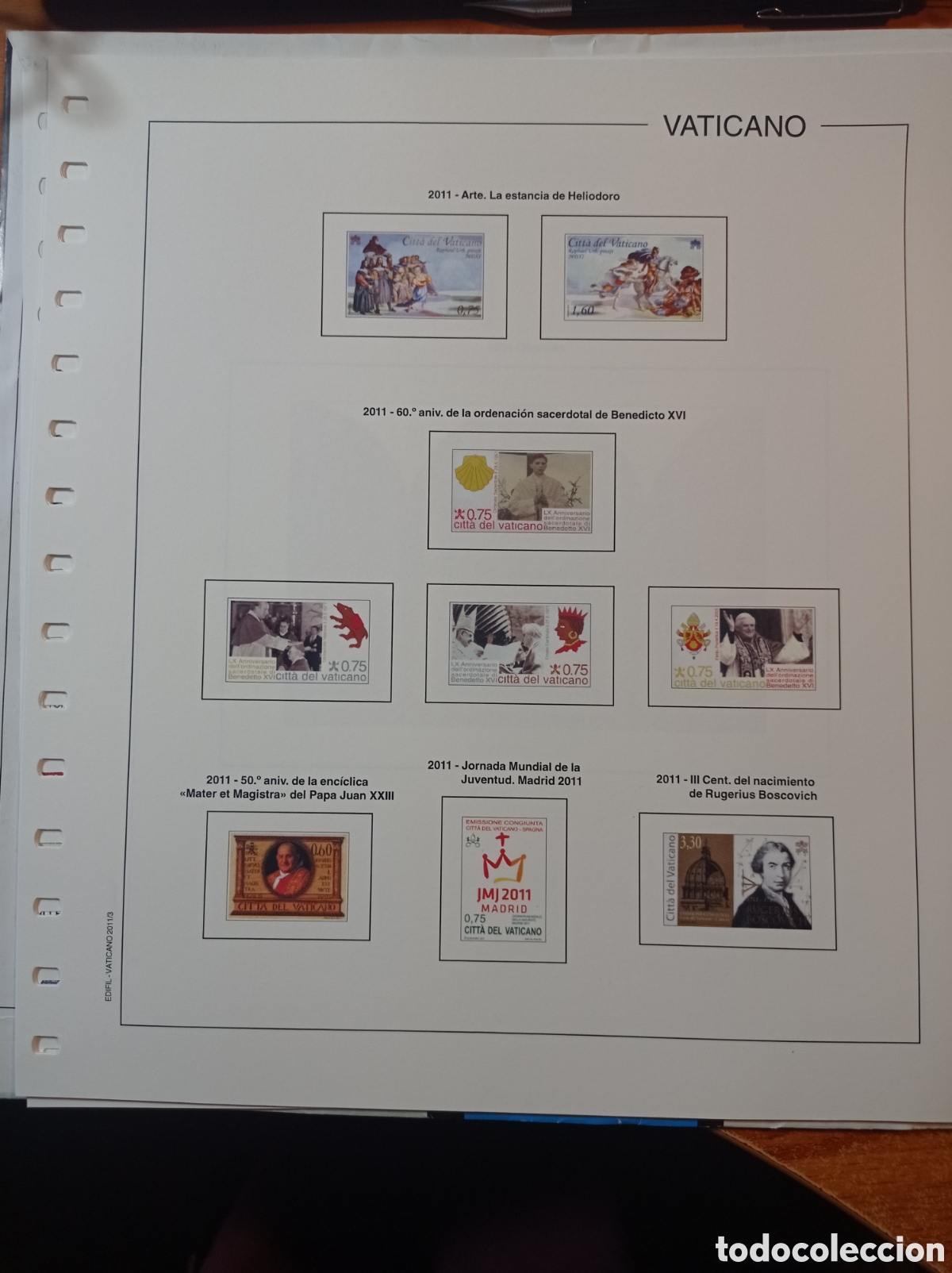 Sellos: Suplemento edifil vaticano 2011 sin montar