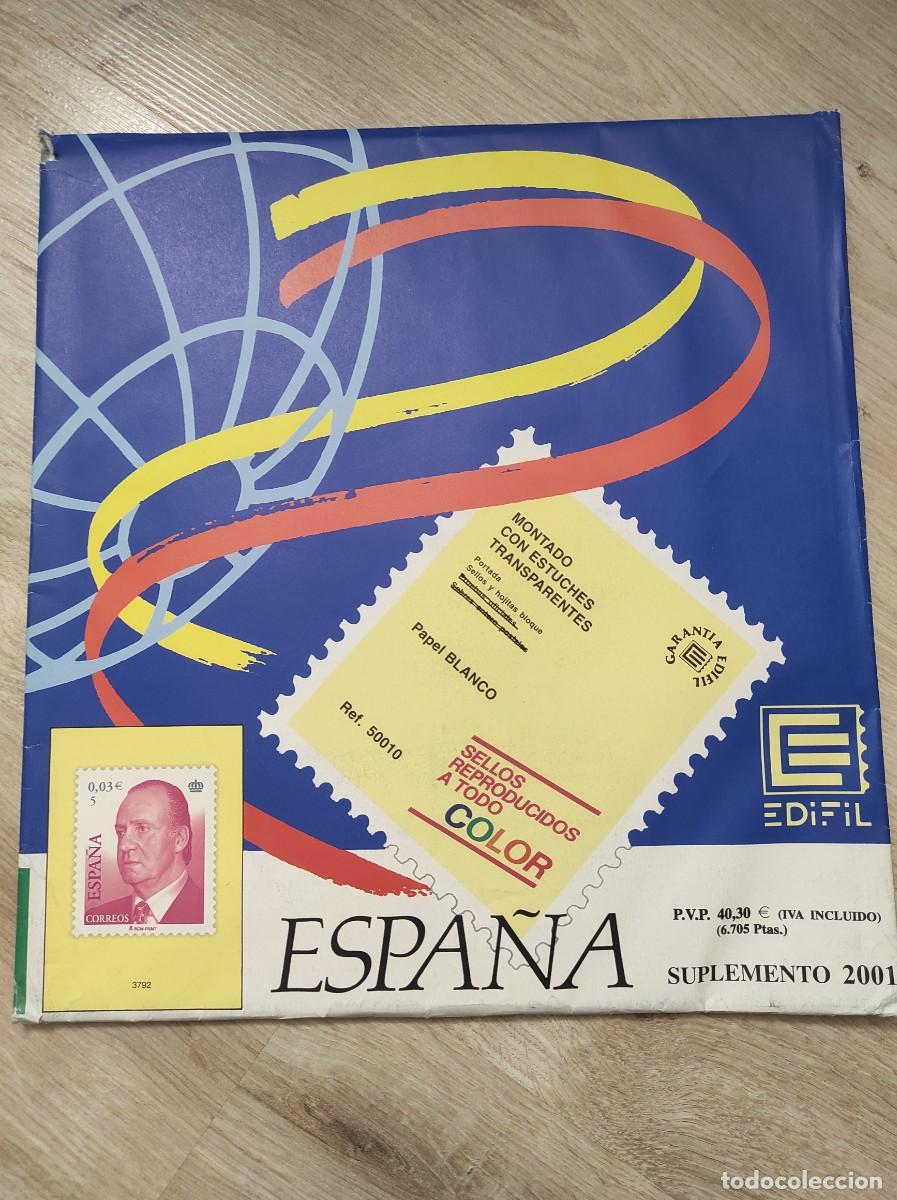 Briefmarken: M9 Suplementos Espa&ntilde;a EDIFIL montados en transparente a&ntilde;o 2001 SIN SELLOS