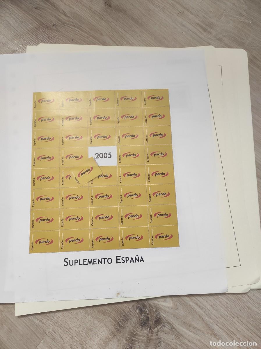 Briefmarken: M14 Suplementos Espa&ntilde;a PARDO montados en transparente a&ntilde;o 2005 SIN SELLOS