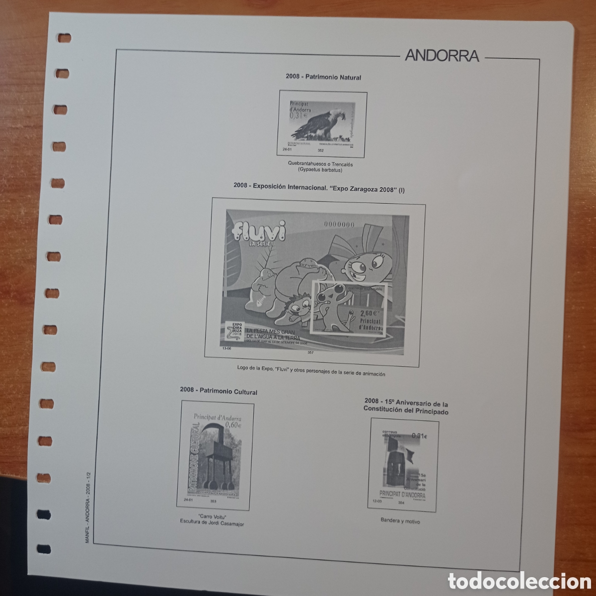 Briefmarken: Suplemento 2008 Andorra espa&ntilde;ola sin montar segunda mano