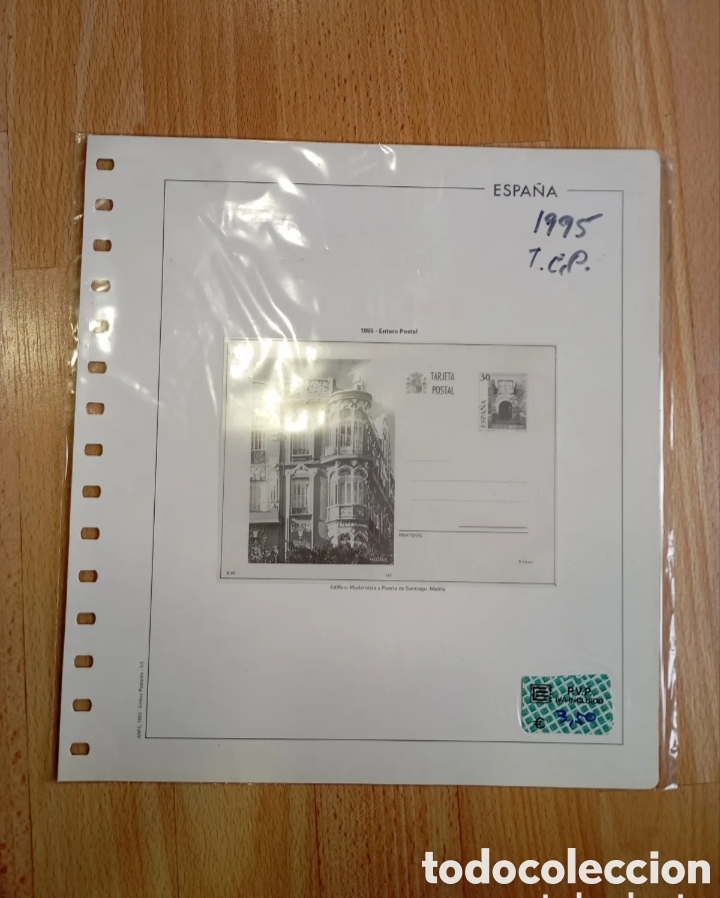Sellos: ESPA&Ntilde;A 1995 - SUPLEMENTO TARJETAS ENTERO POSTAL - HOJAS DE &Aacute;LBUM MANFIL - MONTADO EN TRANSPARENTE