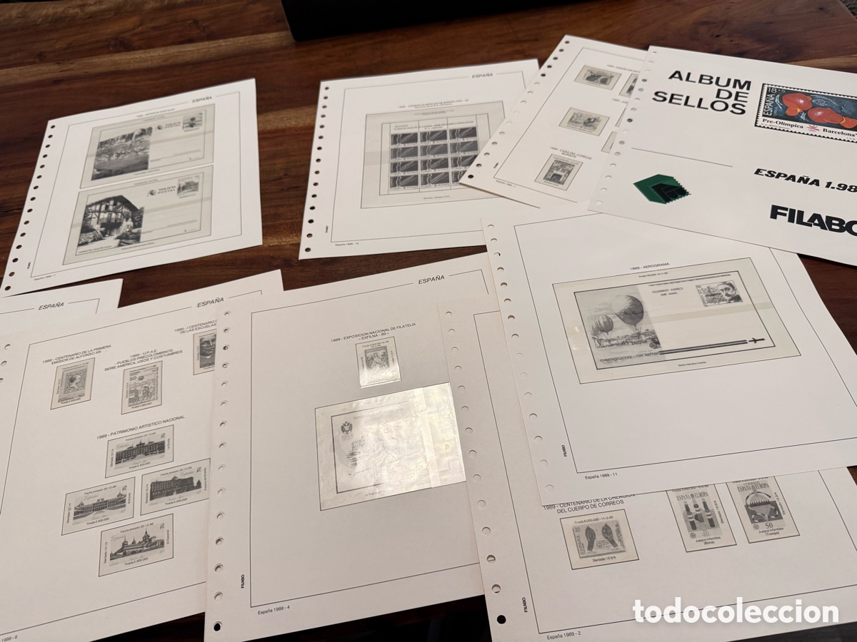 Sellos: Hojas Filabo Sellos Espa&ntilde;a 1989 filoestuche transparente (15 hojas)