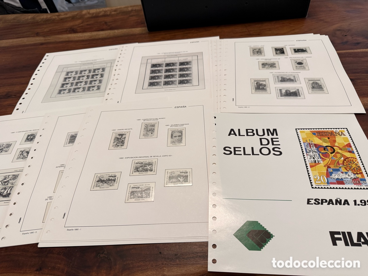 Briefmarken: Hojas Filabo Sellos Espa&ntilde;a 1990 filoestuche transparente (21 hojas)