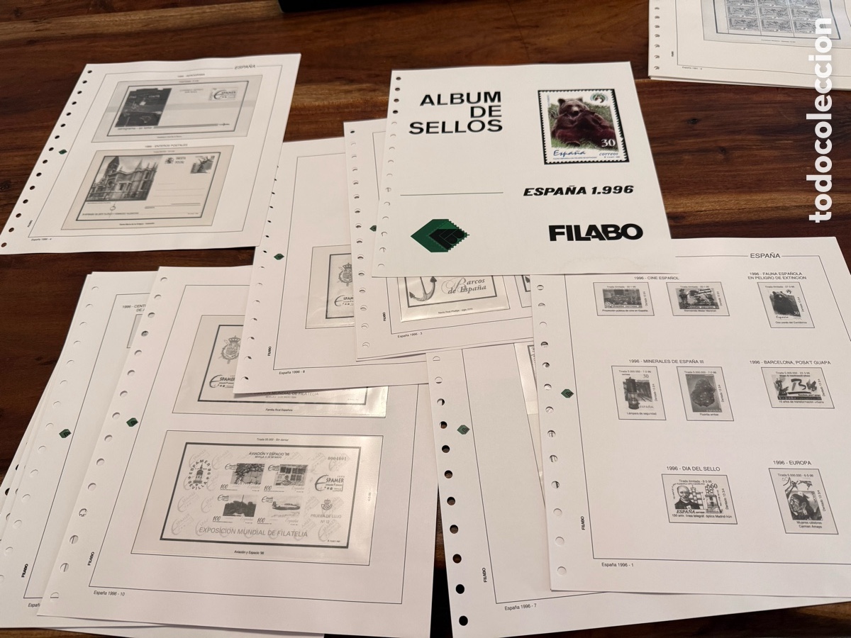 Selos: Hojas Filabo Sellos Espa&ntilde;a 1996 filoestuche transparente (15 hojas)