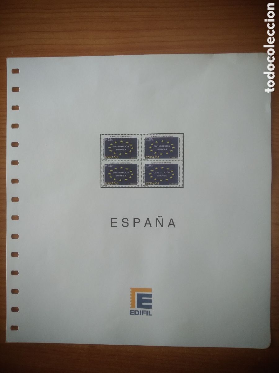 Stamps: ESPA&Ntilde;A 2005 HOJAS EDIFIL BLOQUE DE 4 CON PROTECTORES TRANSPARENTES USADAS
