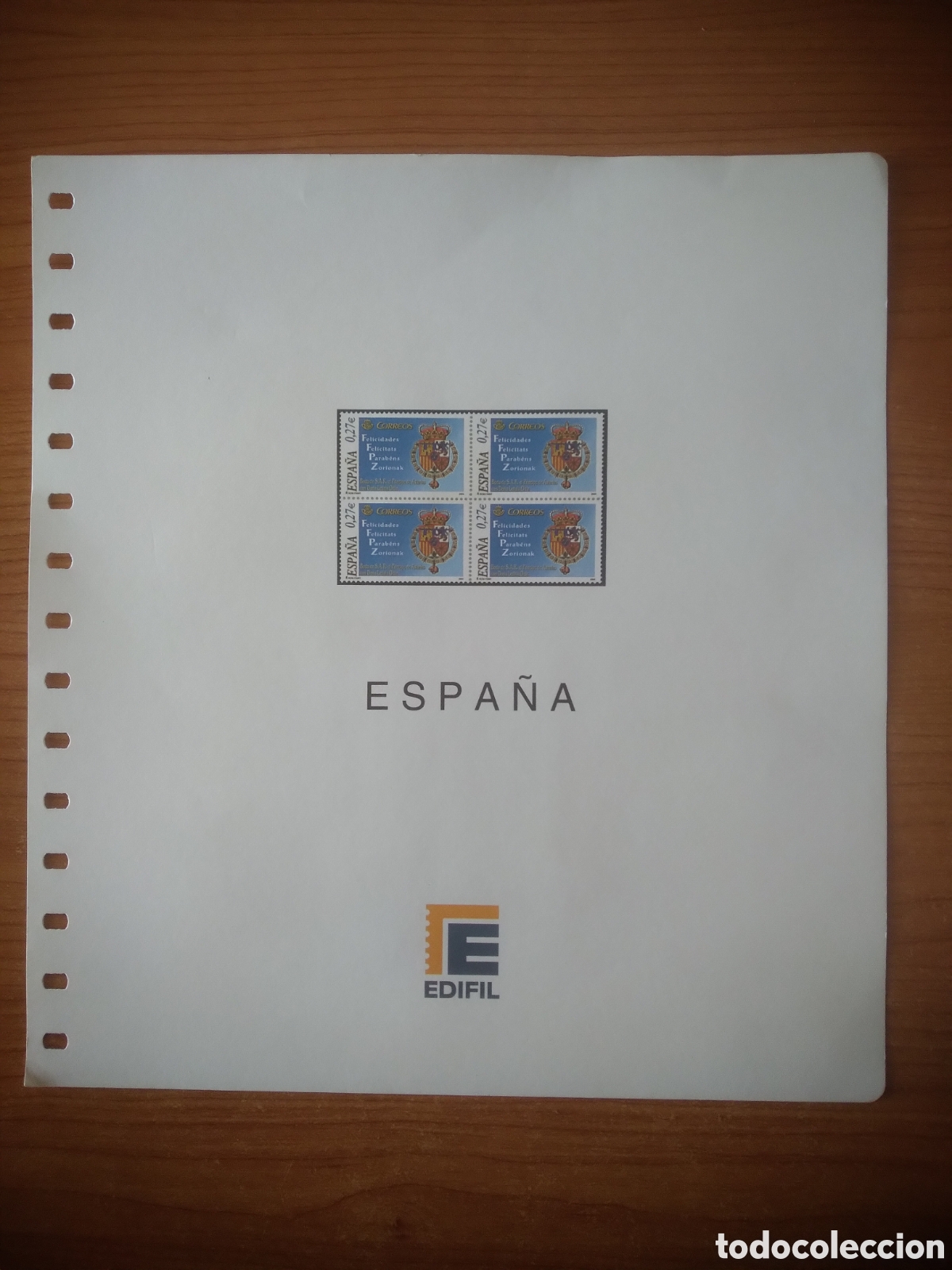 Stamps: ESPA&Ntilde;A 2004 HOJAS EDIFIL BLOQUE DE 4 CON PROTECTORES TRANSPARENTES USADAS