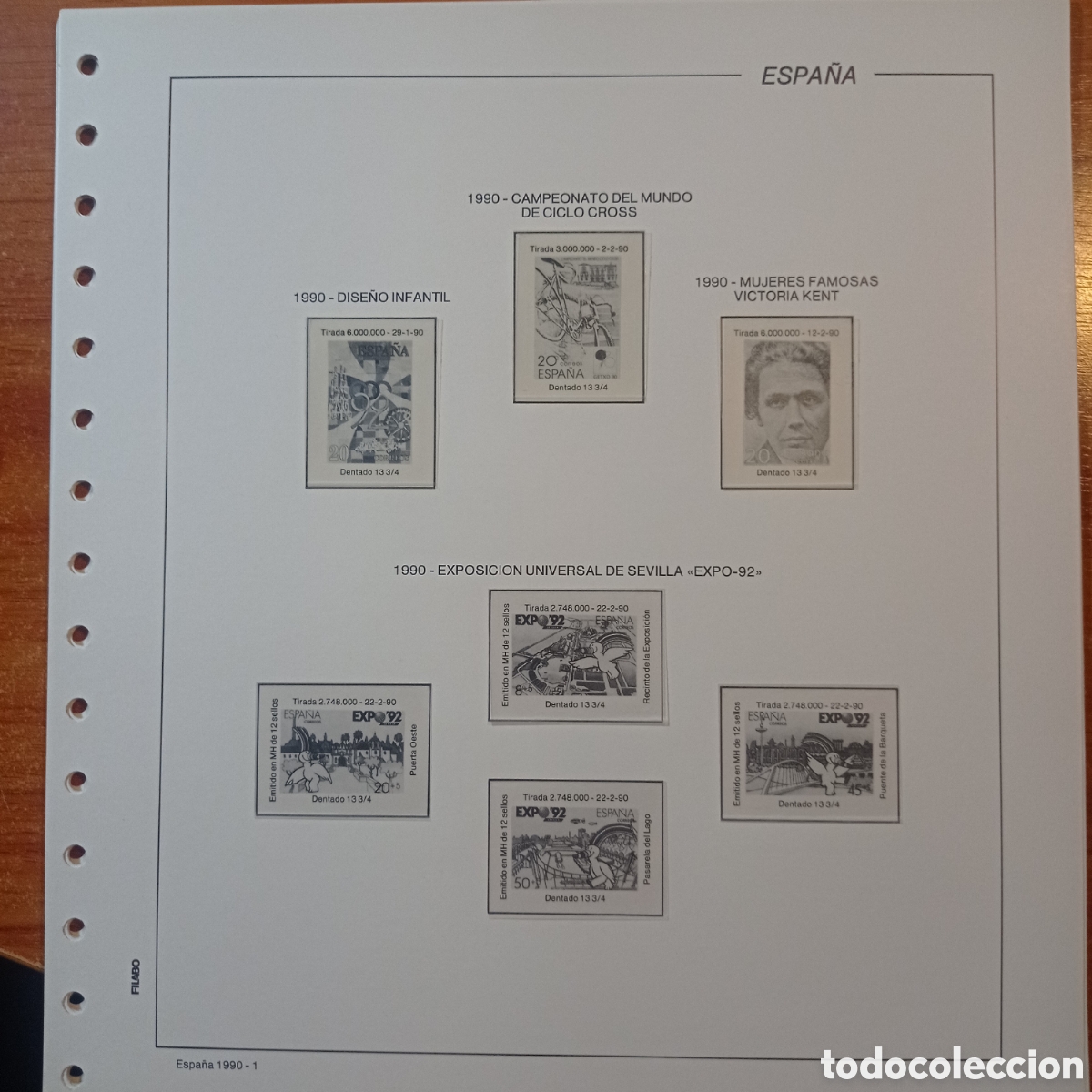 Sellos: Suplemento filabo 1990 montado blanco segunda mano