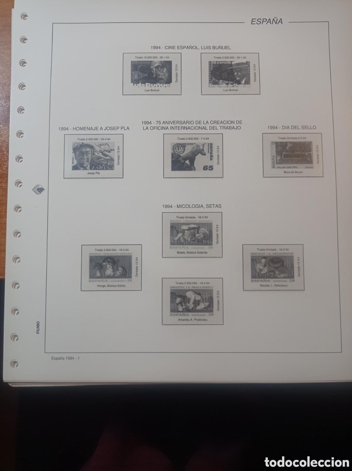 Sellos: Suplemento filabo 1994 montado blanco segunda mano