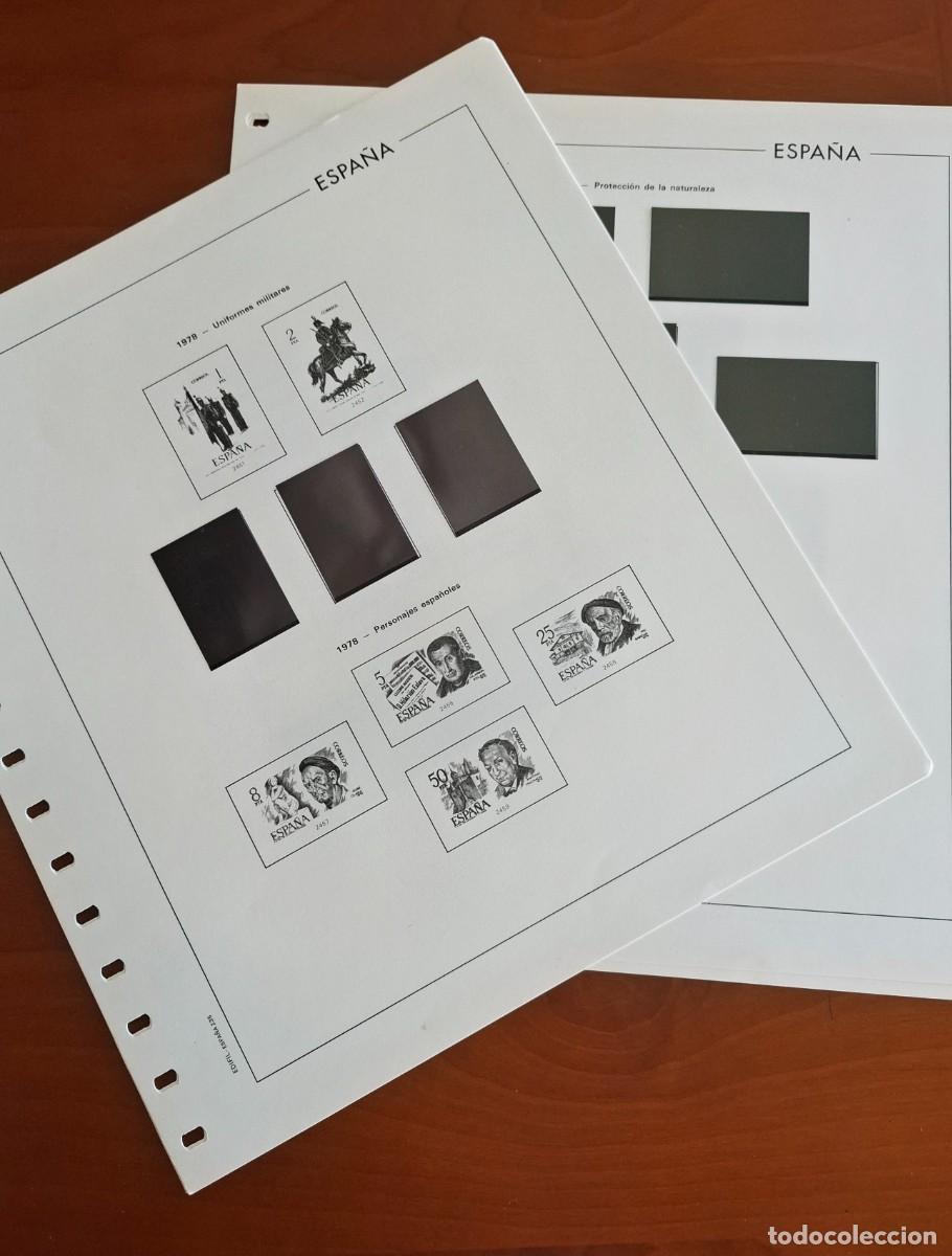 Sellos: 1978 Hojas Edifil para sellos con alg&uacute;n filoestuche en negro - 7 hojas