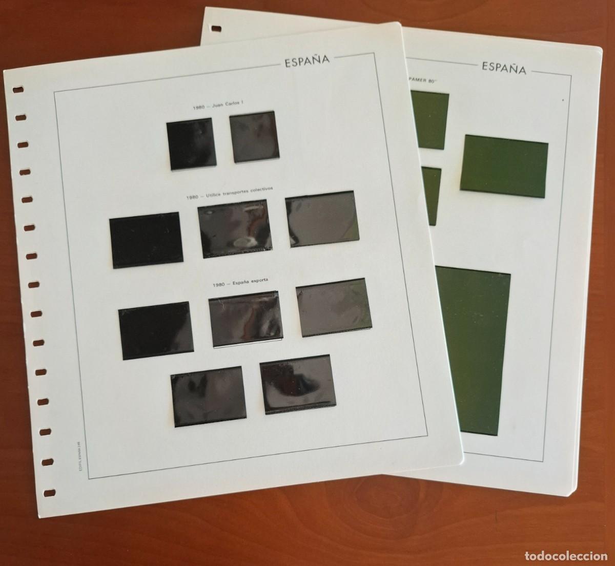 Sellos: 1980 Hojas Edifil para sellos con alg&uacute;n filoestuche en negro - 5 hojas
