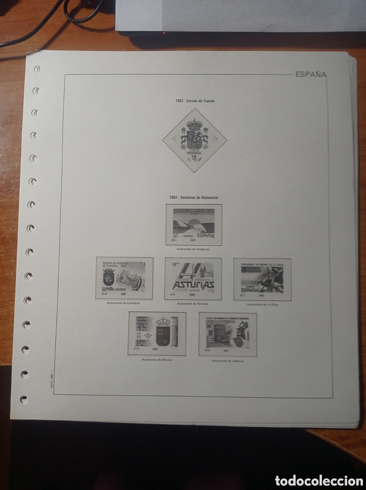 Sellos: Suplemento manfil 1983 montado blanco segunda mano