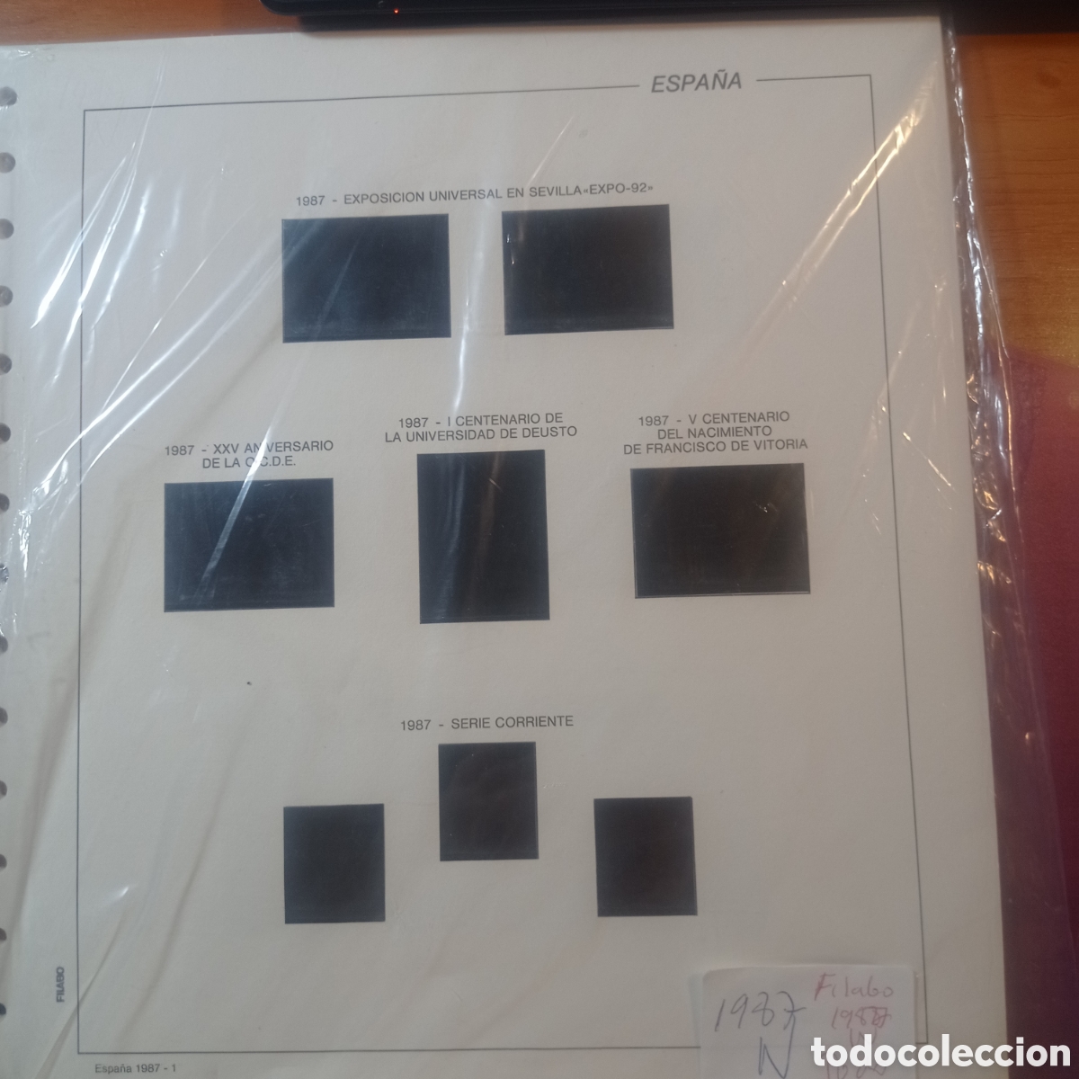 Sellos: Suplemento filabo 1987 montado negro segunda mano