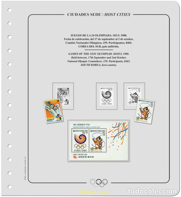 Francobolli: Suplemento Sedes Olimpicas Verano 24&ordm; Olimpiada Seul1988/26&ordm; Olimpiada Atlanta1996. Sin Montar