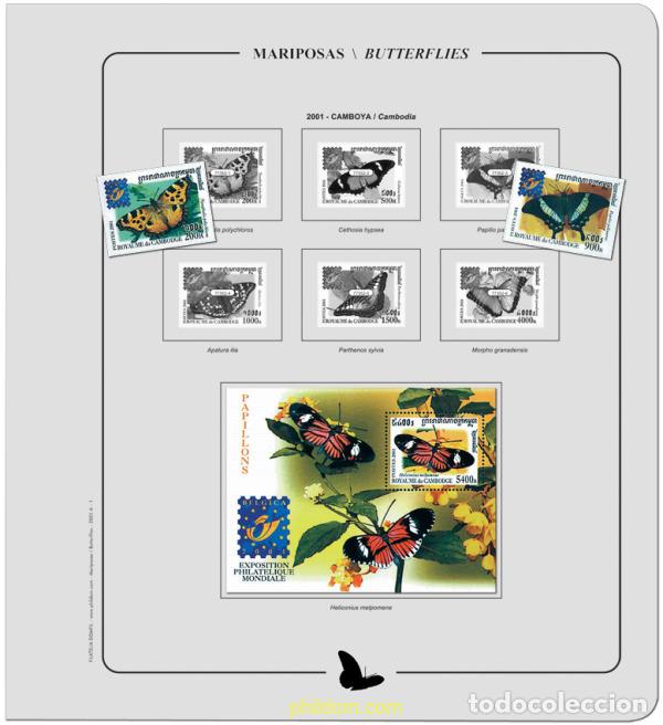 Sellos: Suplemento Mariposas 2000-C/2001-A. Montado