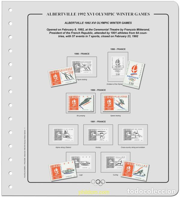Sellos: Suplemento Olimpiadas de Invierno 16 Albertville 1992. Tomo 1 Sin Montar