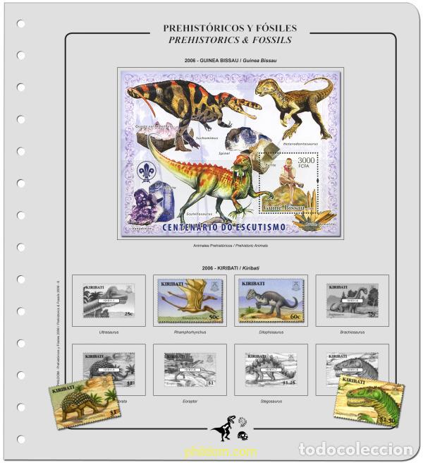 Selos: Suplemento Prehist&oacute;ricos&Fosiles 2006/2009. Montado