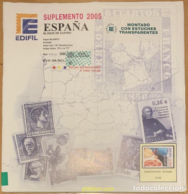 Sellos: Supl.Edifil 2005 Espa&ntilde;a bloque de cuatro montado 50053