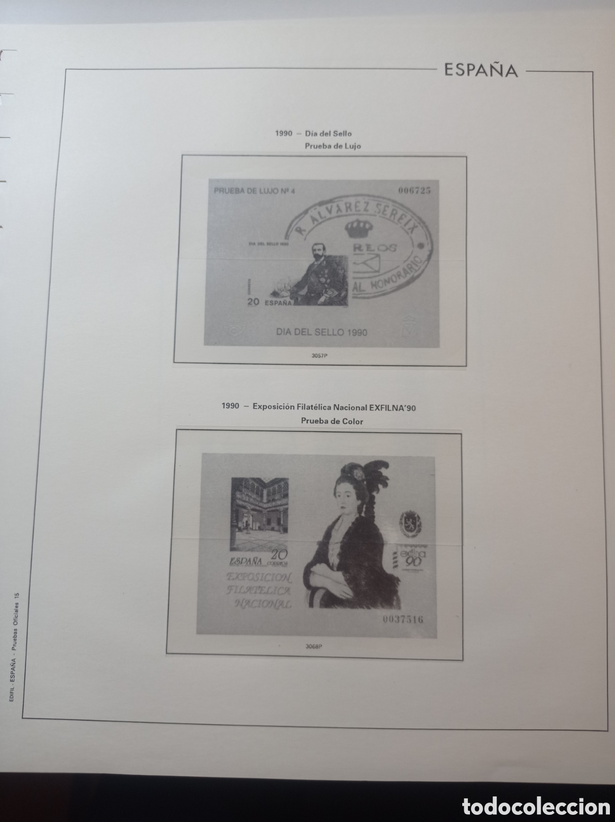 Sellos: Suplemento edifil 1990 pruebas filat&eacute;licas montado blanco segunda mano