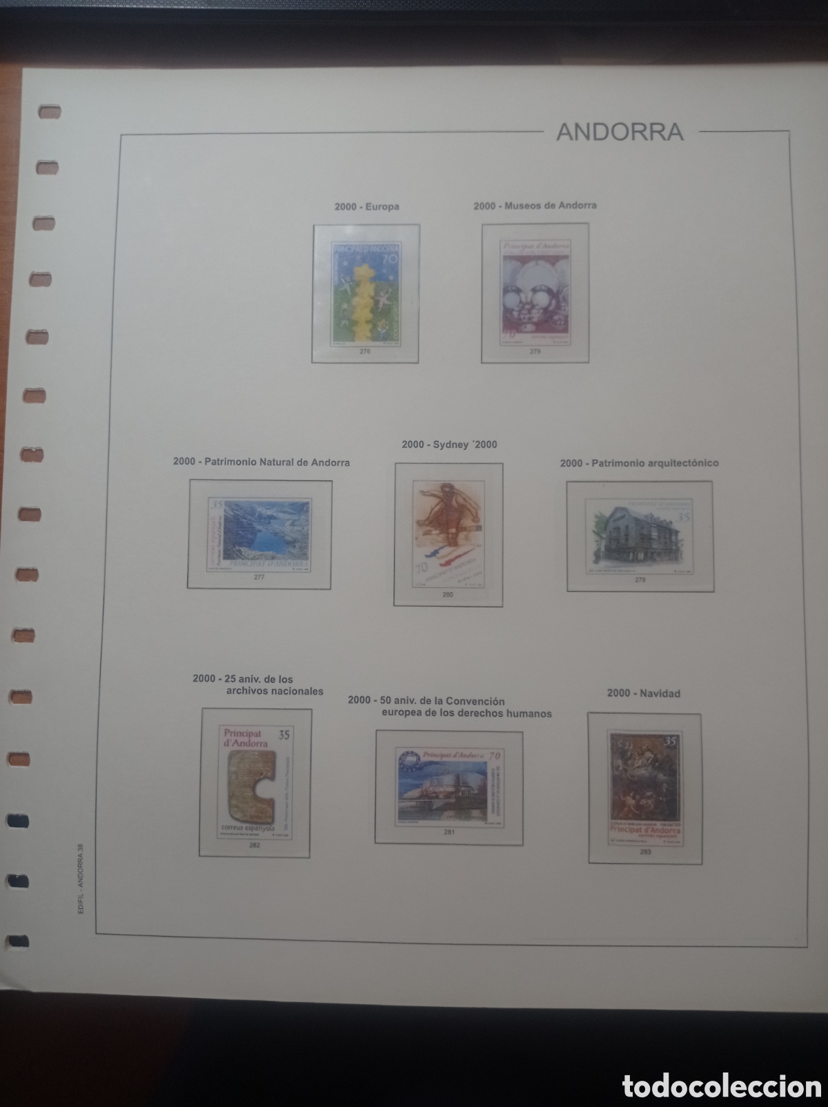 Sellos: Suplemento edifil 2000 Andorra espa&ntilde;ola montado blanco