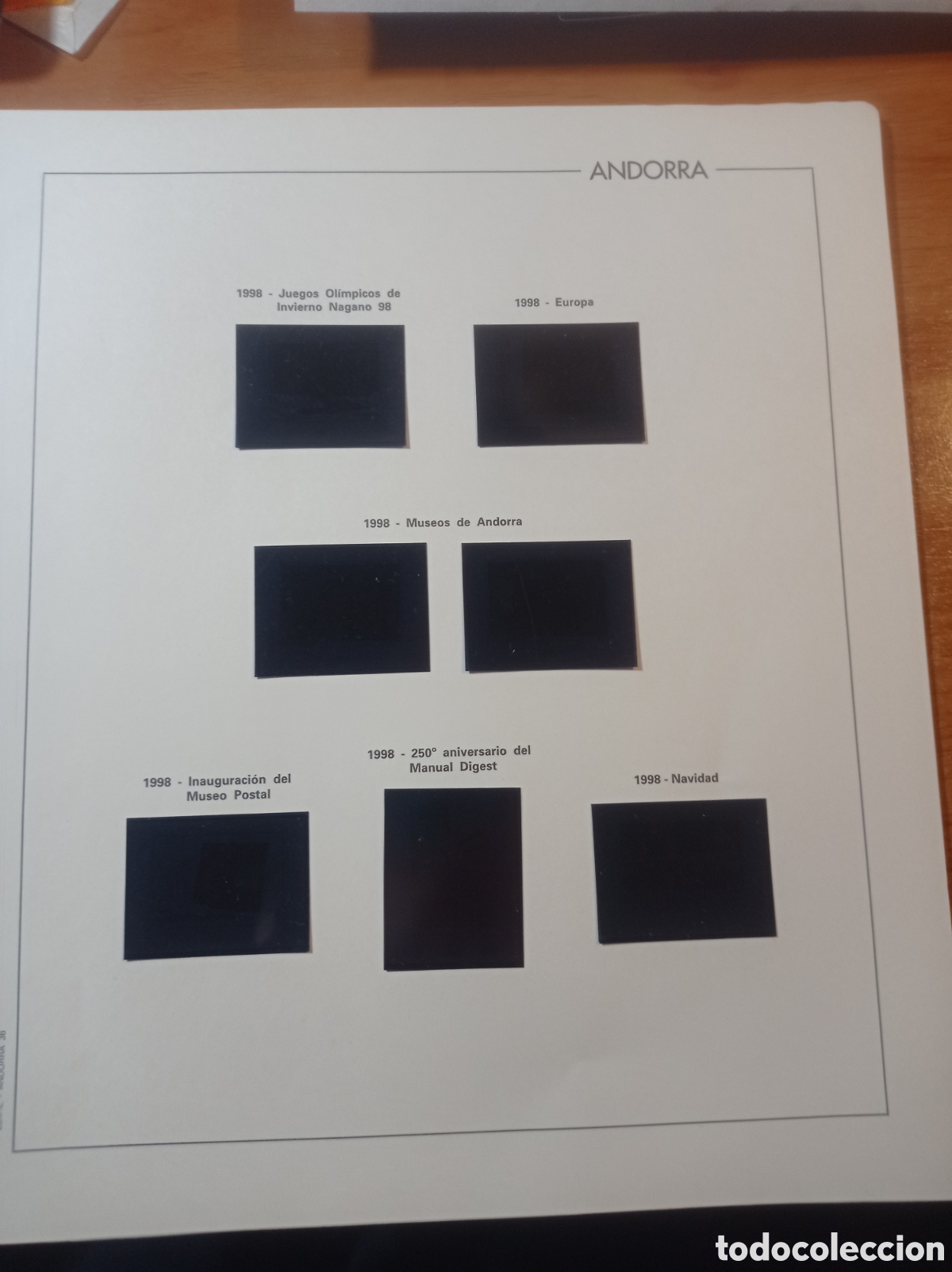 Sellos: Suplemento edifil 1998 Andorra espa&ntilde;ola 1998 montado negro segunda mano