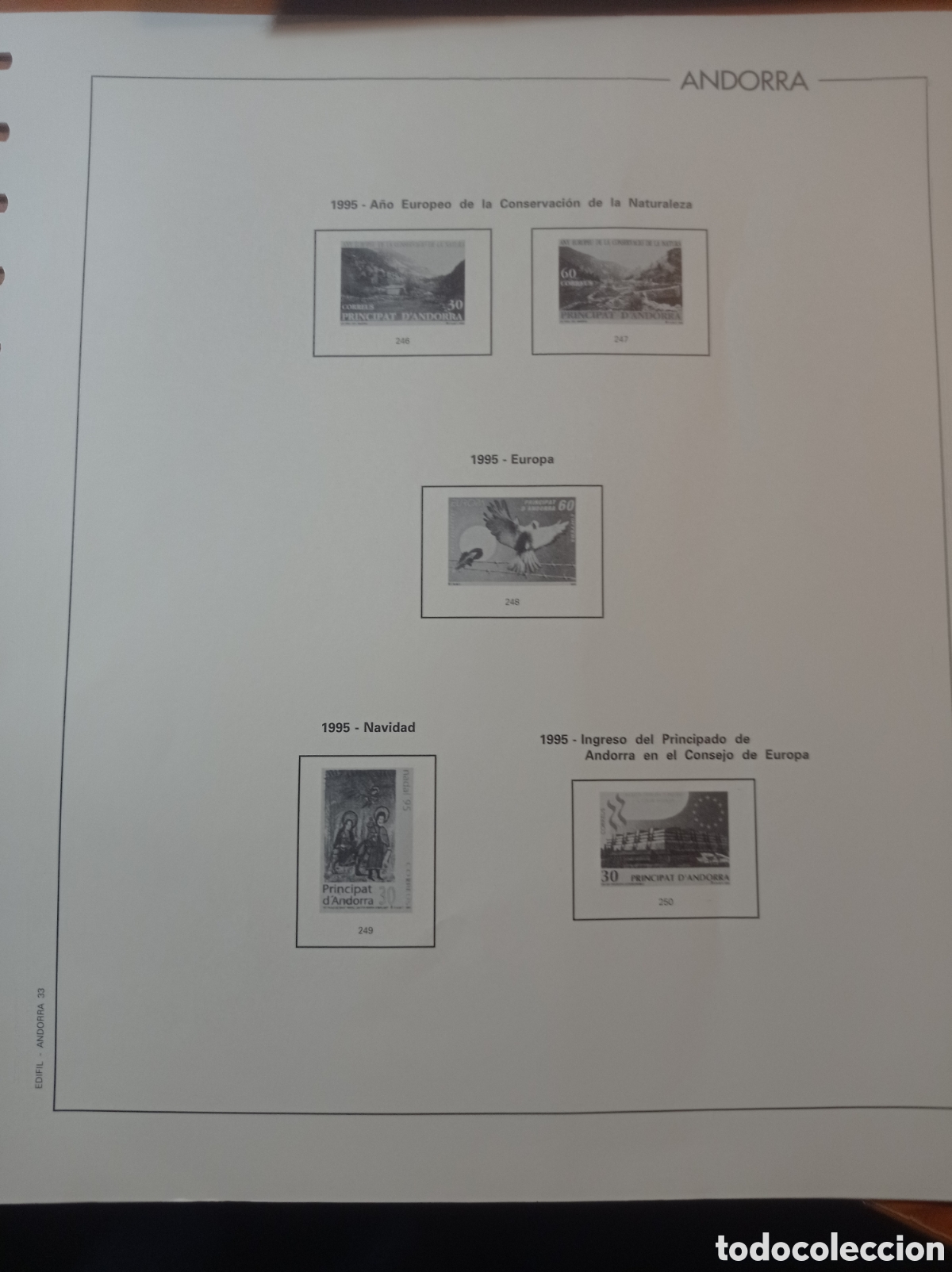Sellos: Suplemento edifil 1995 Andorra espa&ntilde;ola sin montar