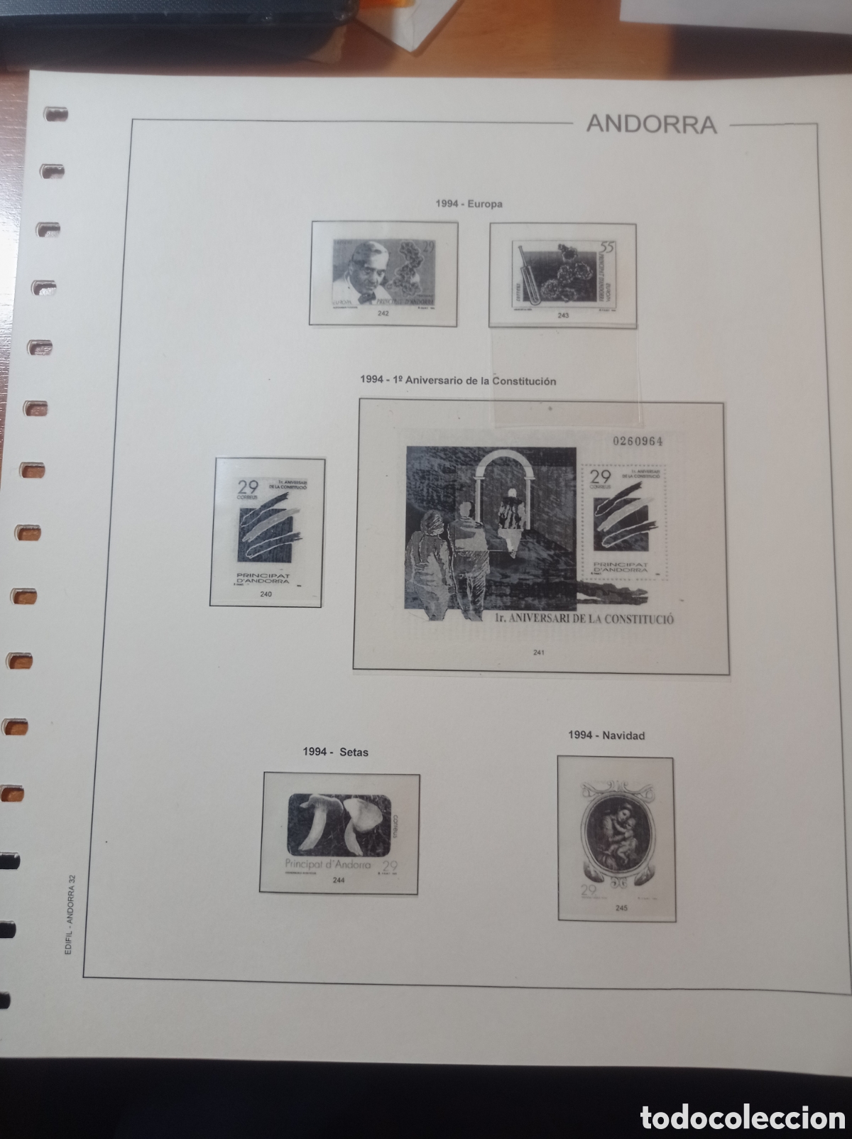 Sellos: Suplemento 1994 Andorra espa&ntilde;ola montado blanco segunda mano