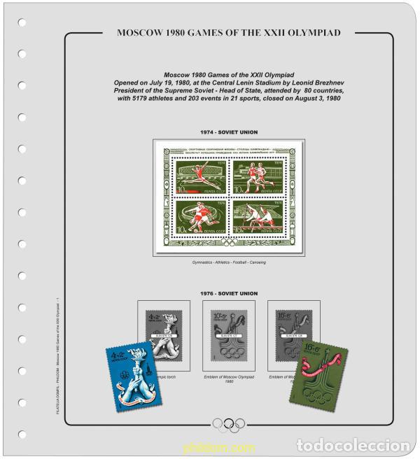 Sellos: Suplemento Olimpiadas 22 Olim.Moscu 1980 -Tomo 1. Sin Montar