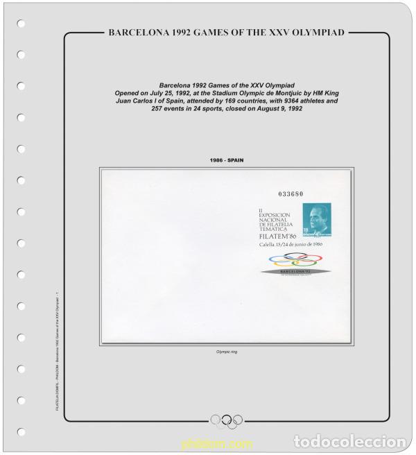Sellos: Suplemento Olimpiadas 25 Olim.Barcelona 1992 -Tomo 1. Montado