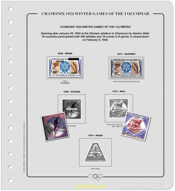 Sellos: Suplemento Olimpiadas de Invierno 1/10 Olim.Chamonix 1924 a Grenoble 1968.Tomo 1 Montado