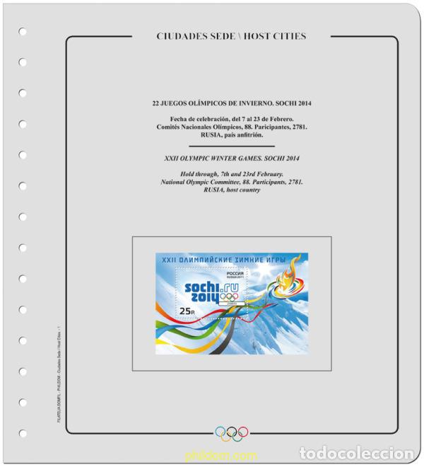 Sellos: Suplemento Sedes Olimpicas Invierno 22 Olimp.Invierno Sochi 2014 Montado