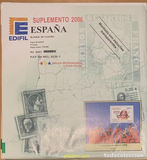 Selos: Supl.Edifil 2006 Espa&ntilde;a bloque de cuatro montado 50063