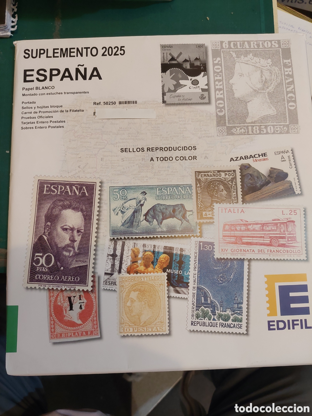 Sellos: VENTA SUPLEMENTO EDIFIL 2025 ESPA&Ntilde;A MONTADO CON ESTUCHES PARA COLOCAR SELLOS A&Ntilde;O COMPLETO