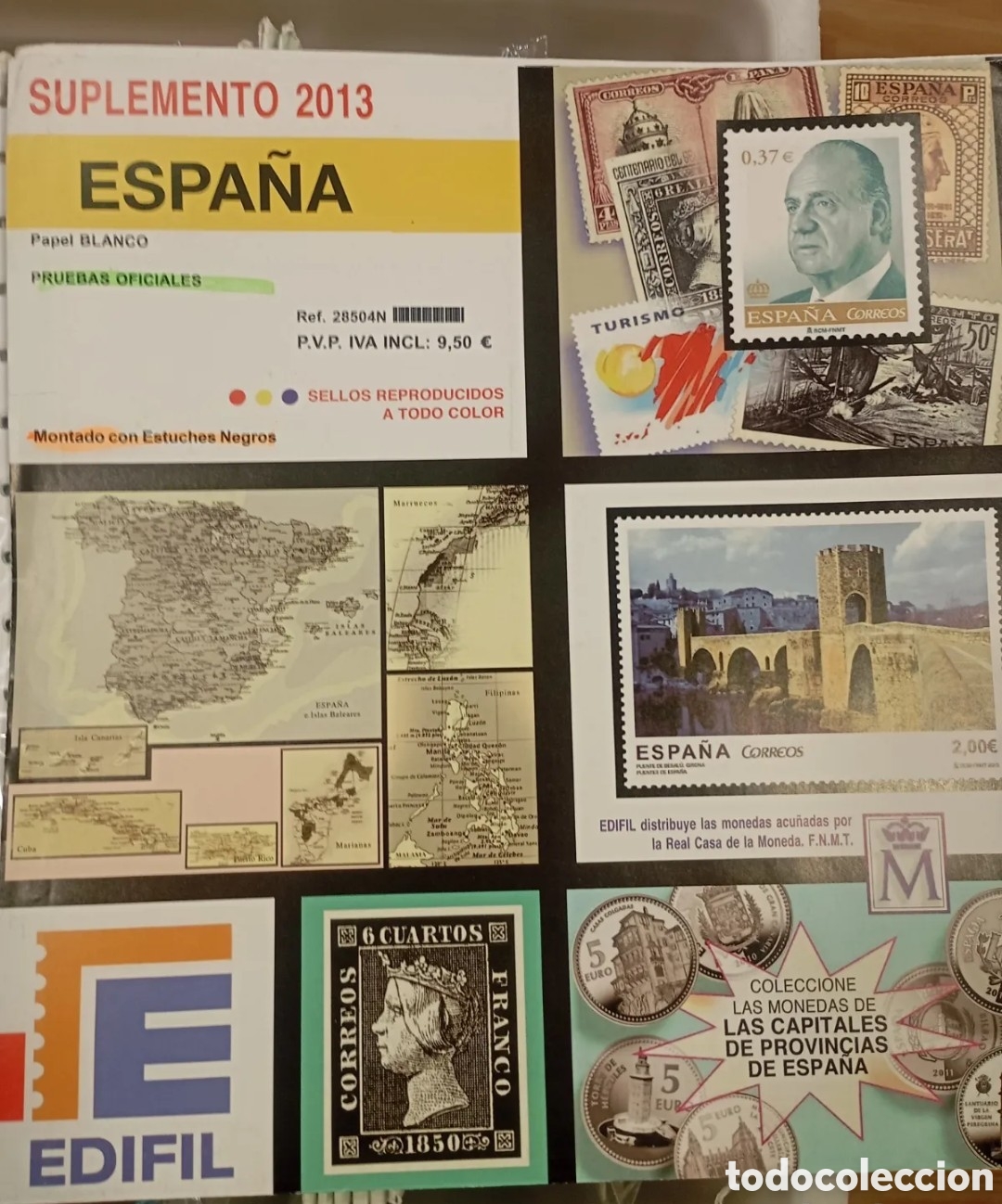 Sellos: ESPA&Ntilde;A SUPLEMENTO EDIFIL A&Ntilde;O 2013 - PRUEBAS DE LUJO MONTADO EN NEGRO - NUEVO