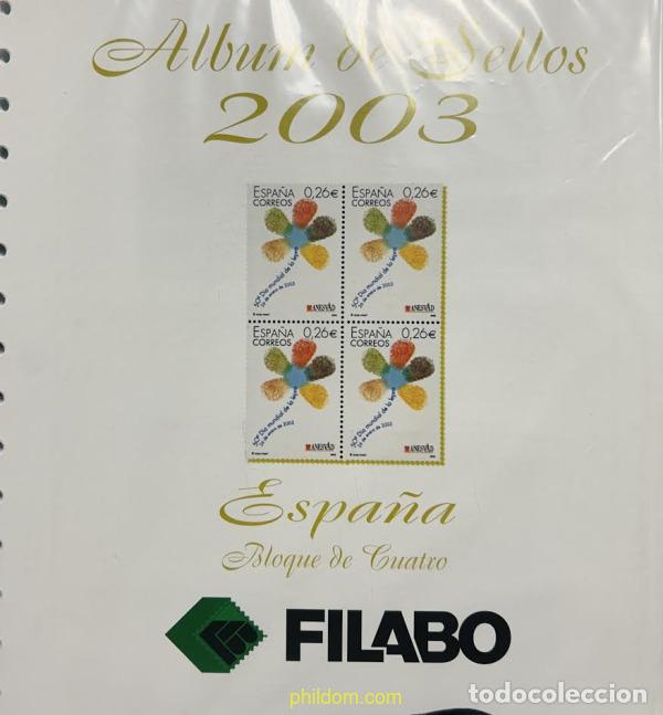 Sellos: Supl.Filabo Espa&ntilde;a 2003 m/b a&ntilde;o completo 2&ordf; mano (bloque de 4 sellos)