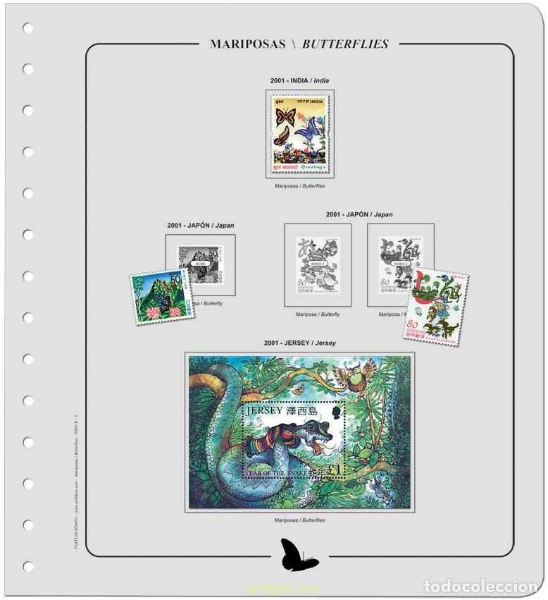 Sellos: Suplemento Mariposas 2001-B. Sin Montado - Foto 2