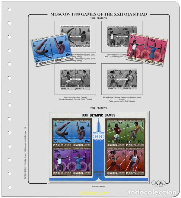 Stamps: Suplemento Olimpiadas 22 Olim.Moscu 1980 -Tomo 3. Montado